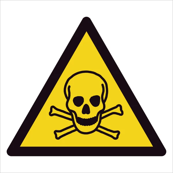 ISO 7010 W016 Toxic material sign — Warning / Hazard safety pictogram