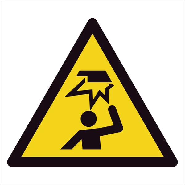 ISO 7010 W020 Overhead obstacle sign — Warning / Hazard safety pictogram