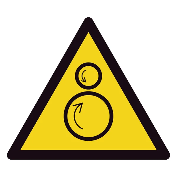 ISO 7010 W025 Counterrotating rollers sign — Warning / Hazard safety pictogram