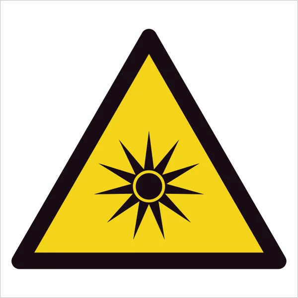 ISO 7010 W027 Optical radiation sign — Warning / Hazard safety pictogram