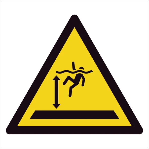 ISO 7010 W047 Deep water sign — Warning / Hazard safety pictogram