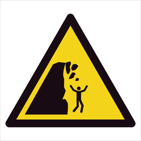 ISO 7010 W053 Unstable cliff sign — Warning / Hazard safety pictogram