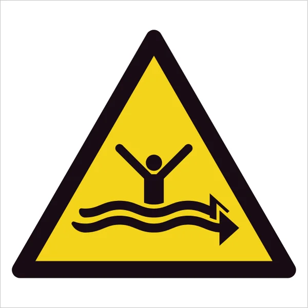 ISO 7010 W057 Strong currents sign — Warning / Hazard safety pictogram