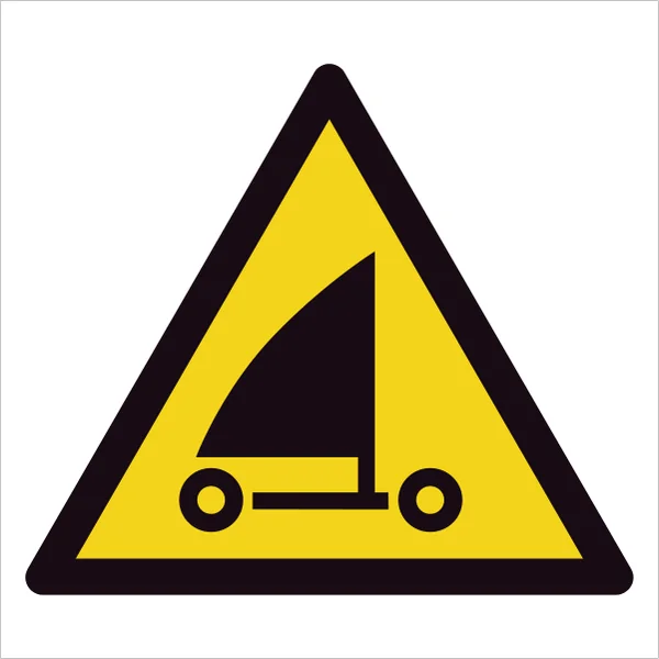 ISO 7010 W059 Sand yachting sign — Warning / Hazard safety pictogram