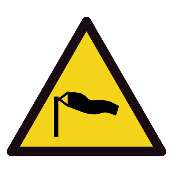 ISO 7010 W064 Strong winds sign — Warning / Hazard safety pictogram