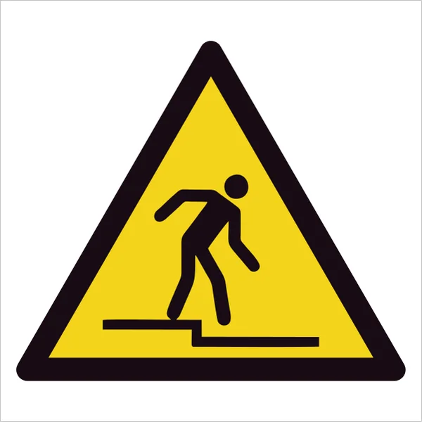 ISO 7010 W070 Step down sign — Warning / Hazard safety pictogram