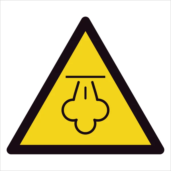 ISO 7010 W080 Hot steam sign — Warning / Hazard safety pictogram