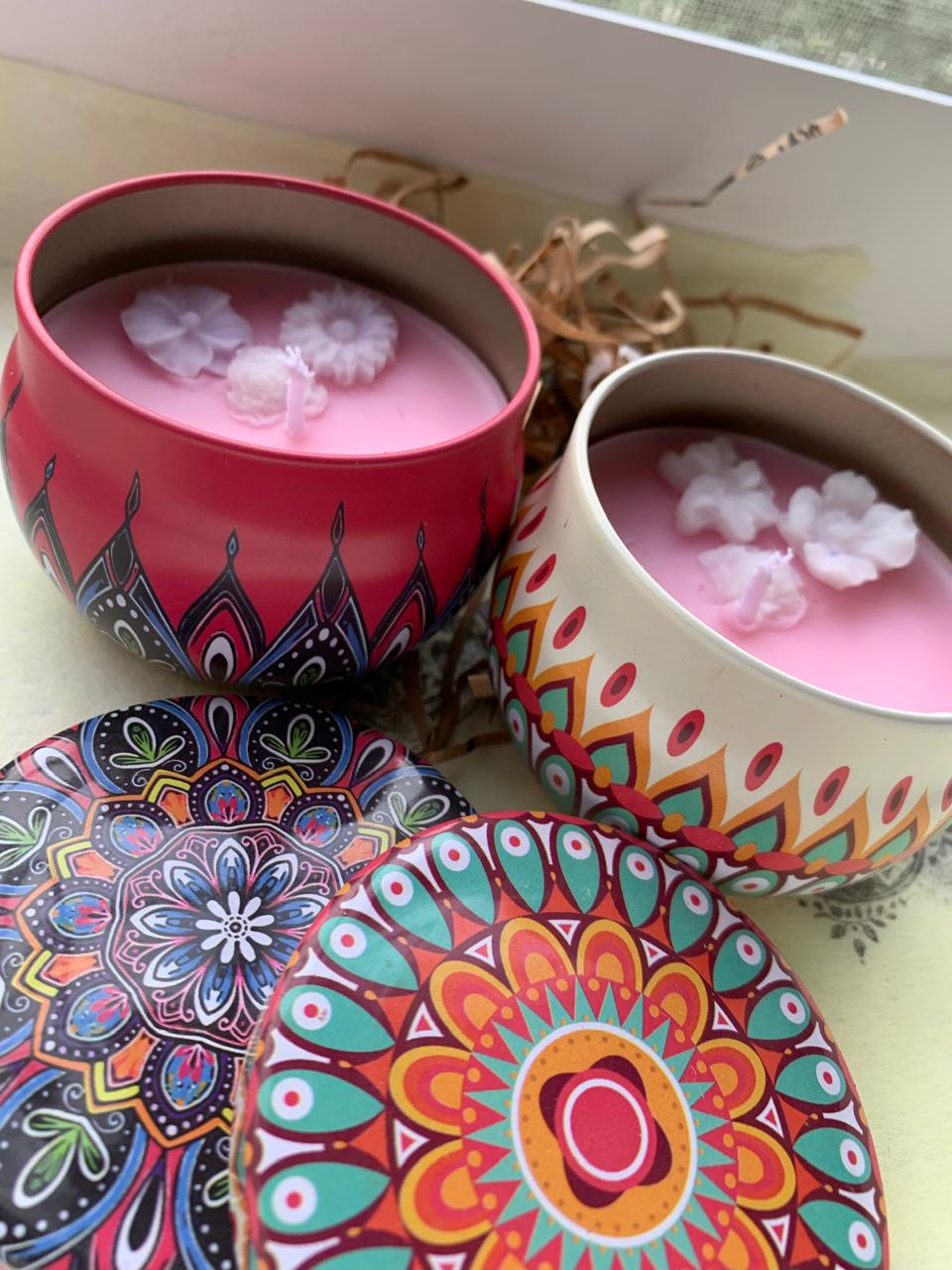Multi flavoured mandala essence candles (Set of 2) | Primosa