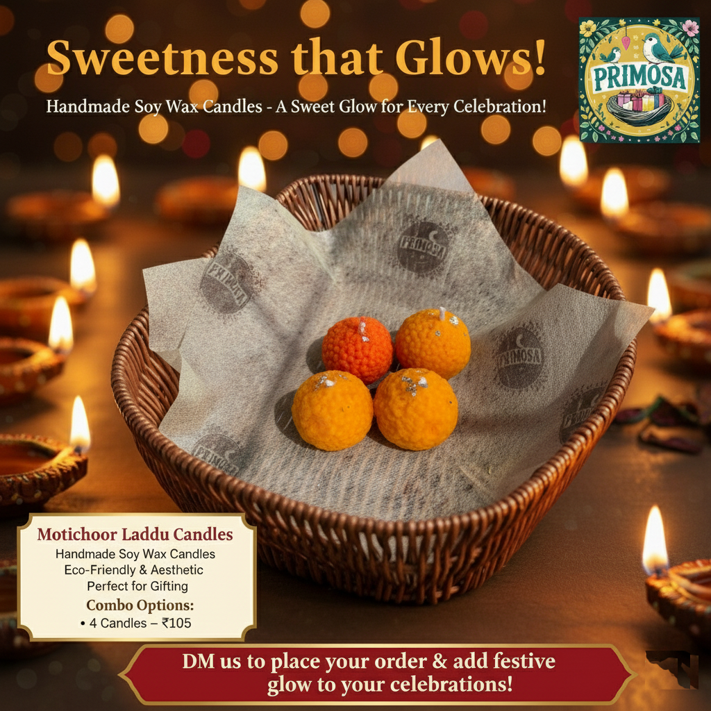 Special Kesar Flavoured Motichoor Laddu | Set of 4 | Primosa