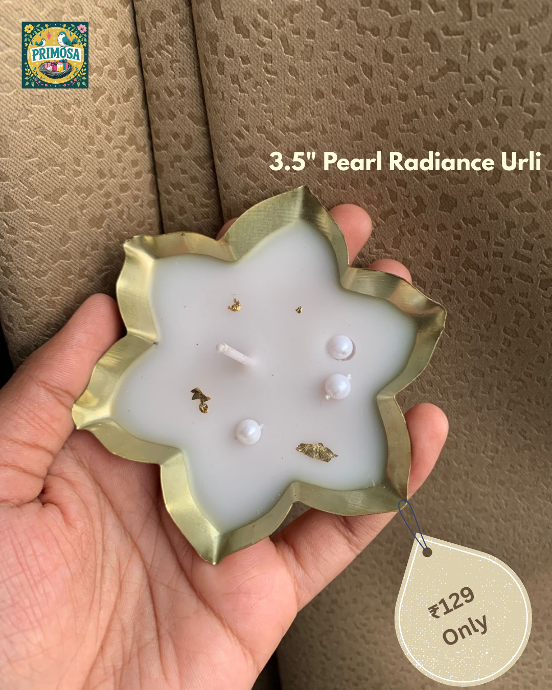 Pearl Radiance Lotus Urli 3.5 Inches | Primosa