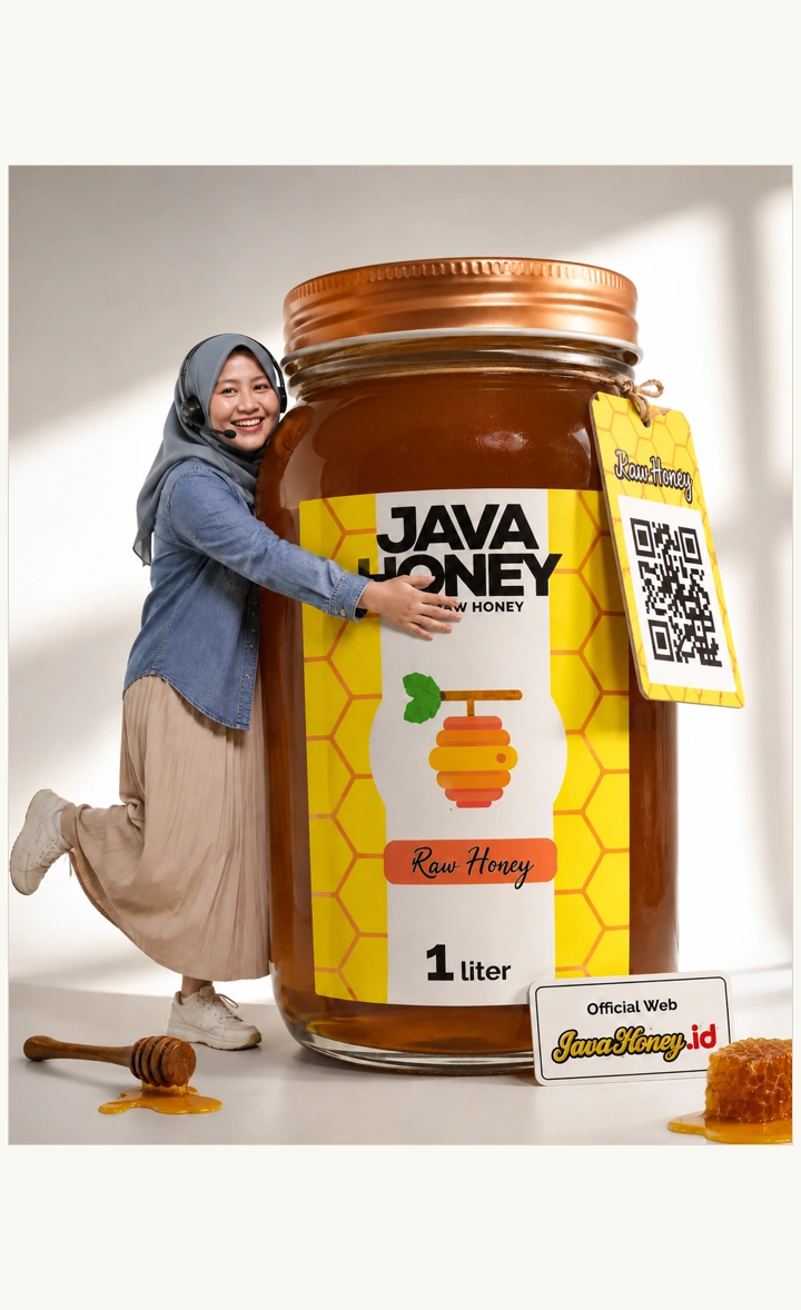 Foto autentik jar Raw Honey Original Javahoney Bigpack 1L