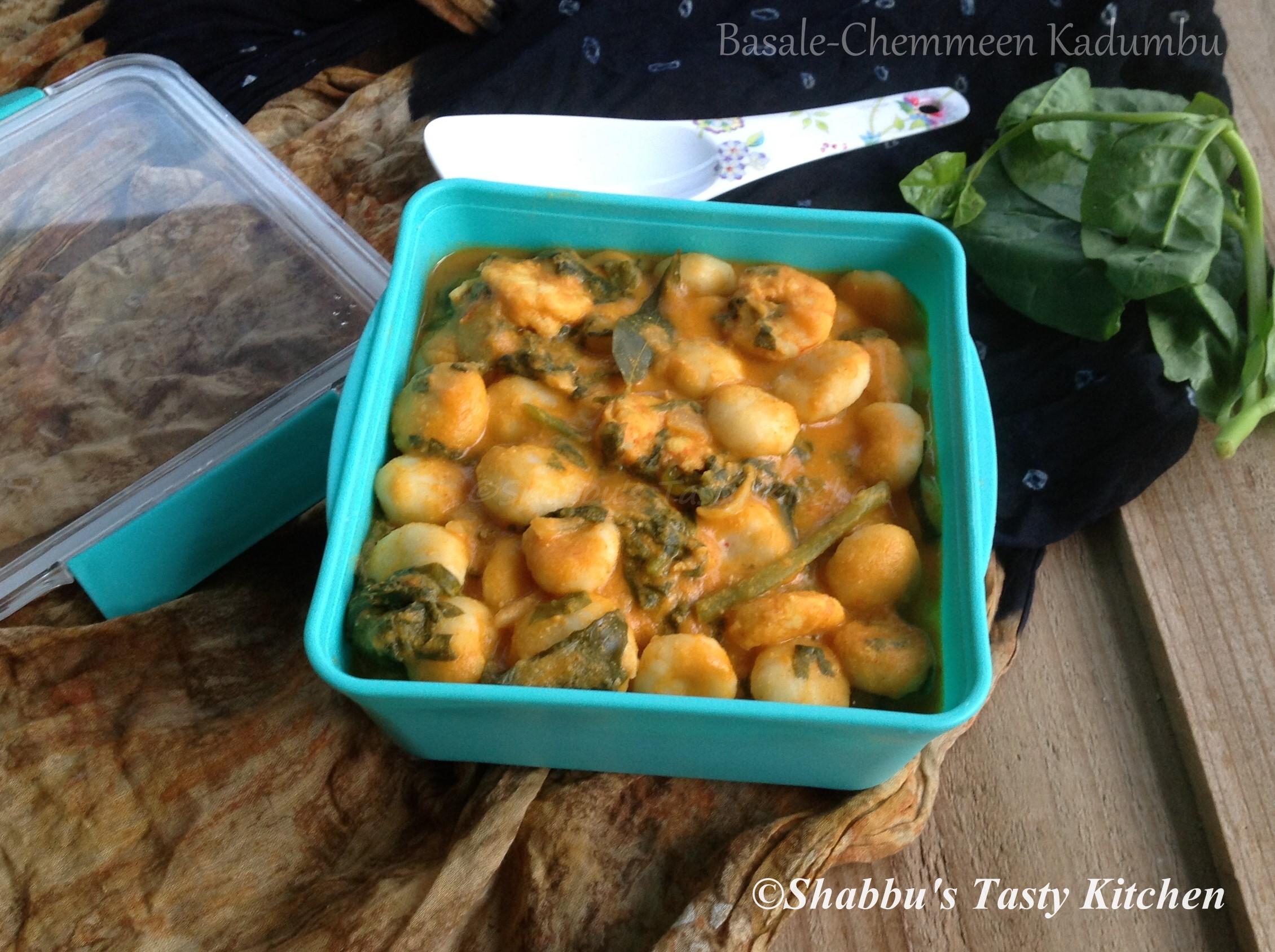 basale-chemmeen-kadumbu-steamed-rice