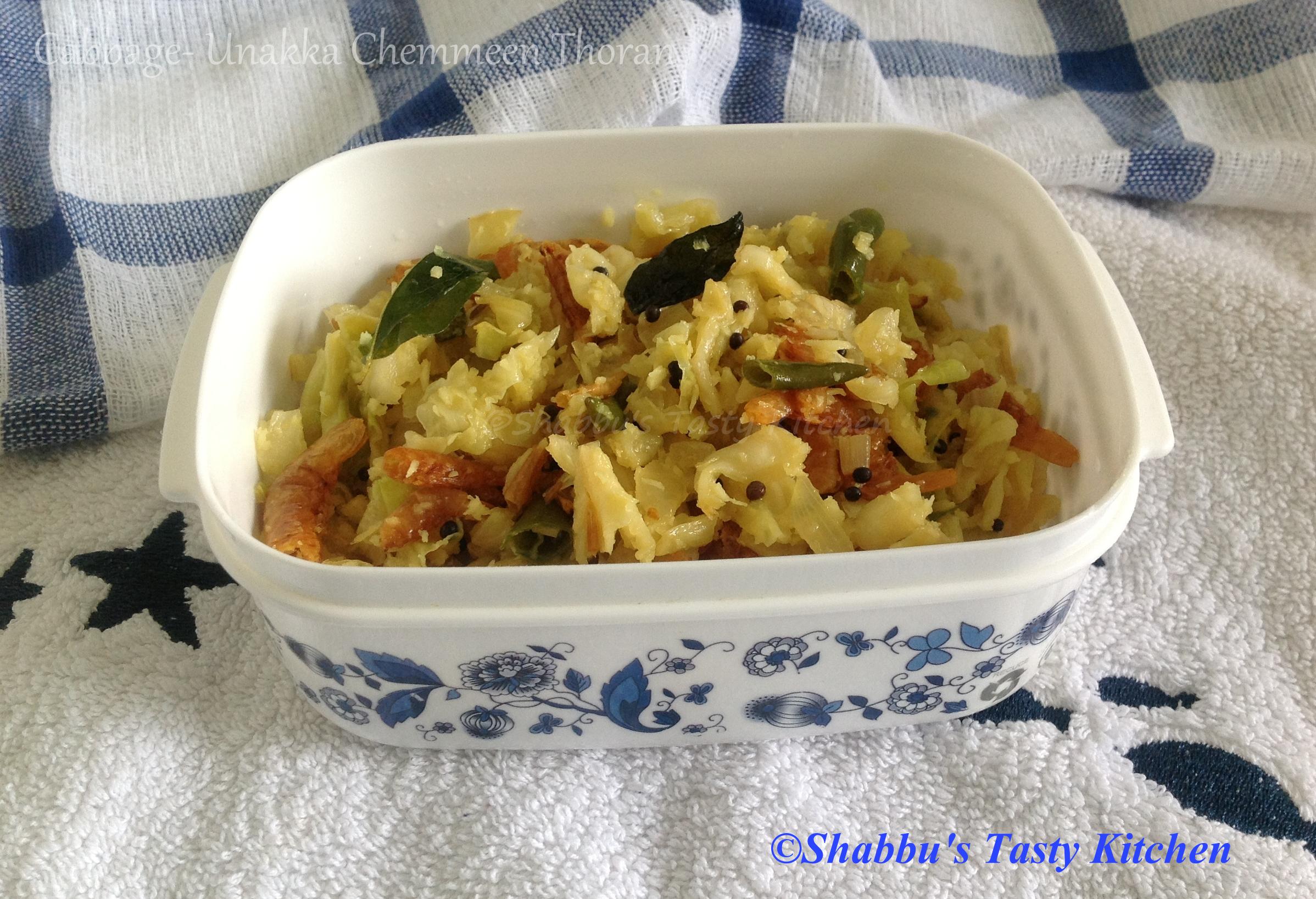 cabbage-dried-prawns-unakka-chemmeen