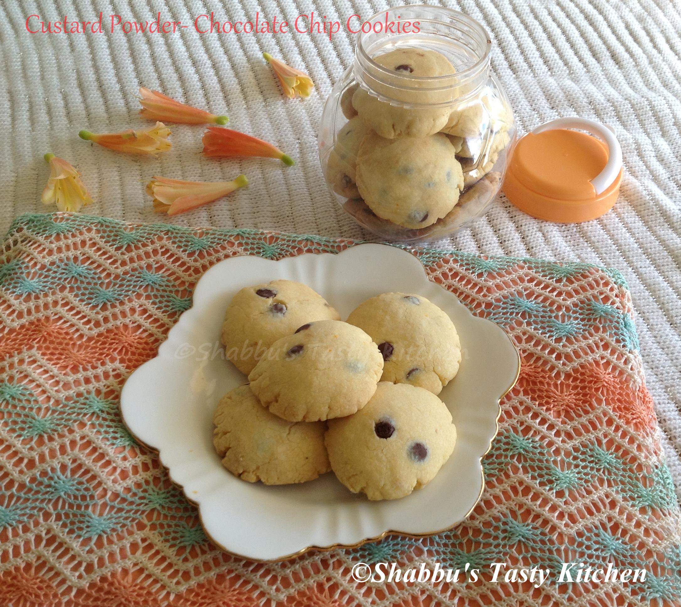 custard-powder-chocolate-chip-cookies