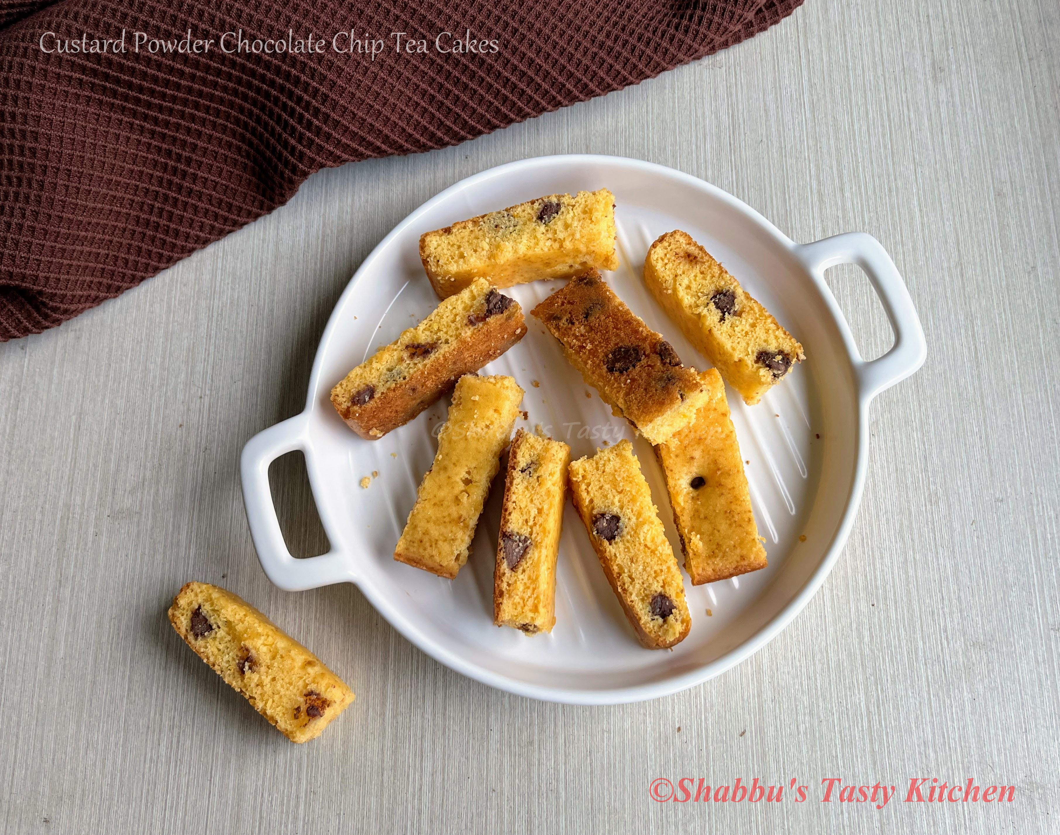 custard-powder-chocolate-chip-tea-cake