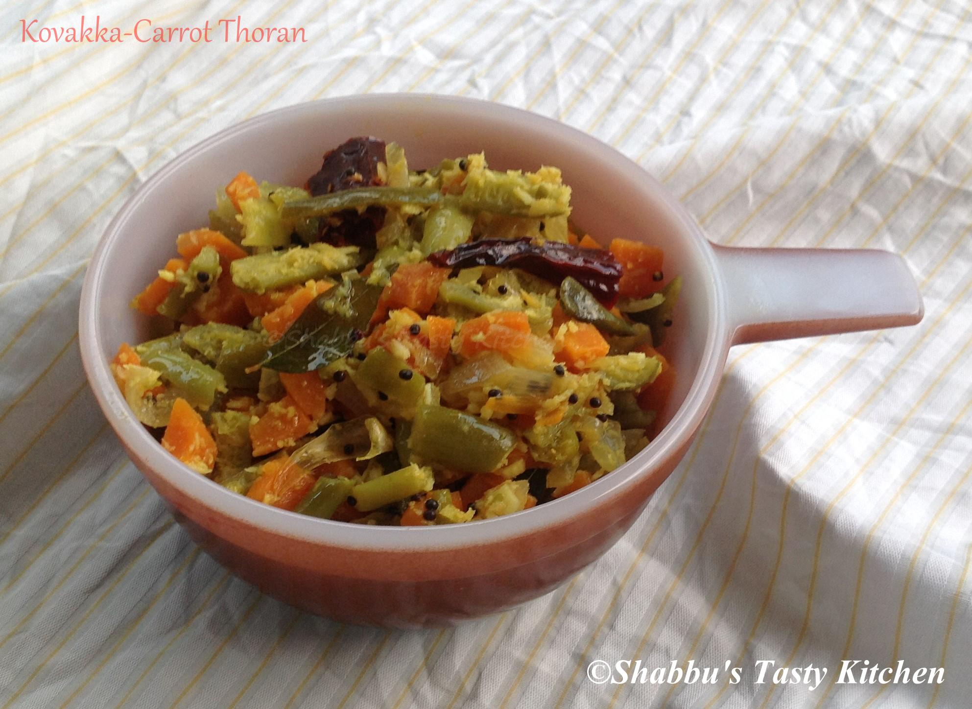 kovakka-ivy-gourd-carrot-thoran