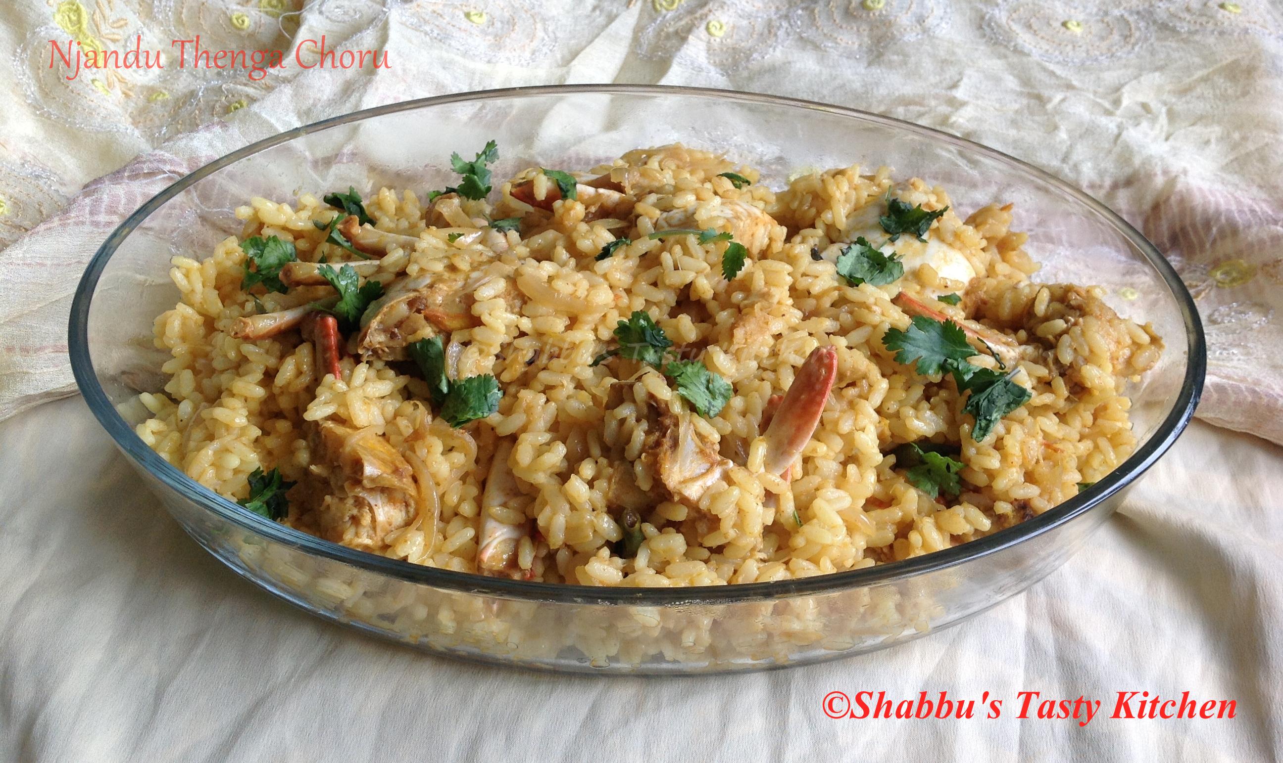 njandu-thenga-choru-crab-coconut-rice