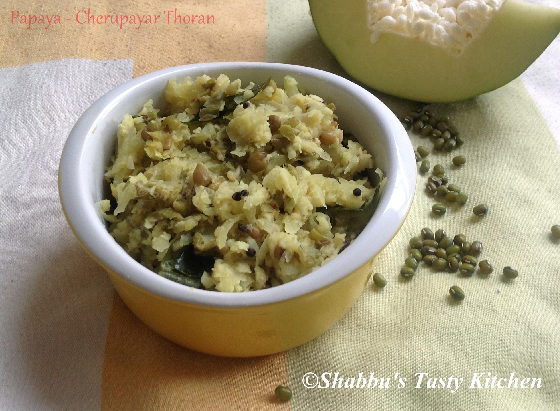 papaya-green-gram-cherupayar-thoran