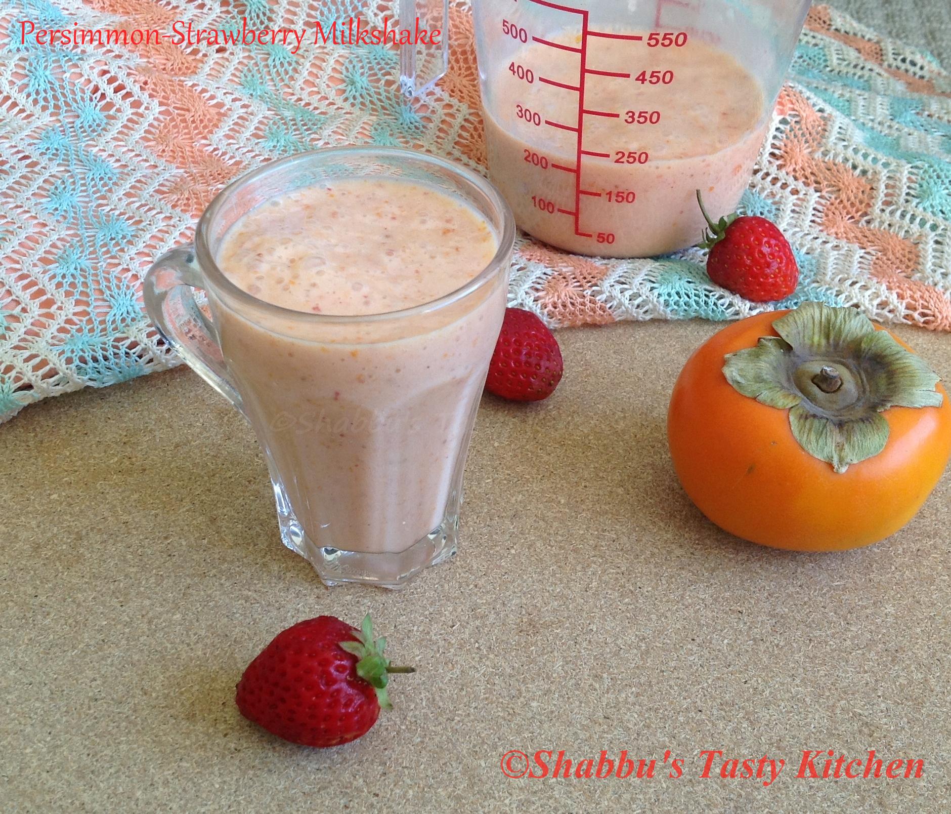 persimmon-strawberry-milkshake