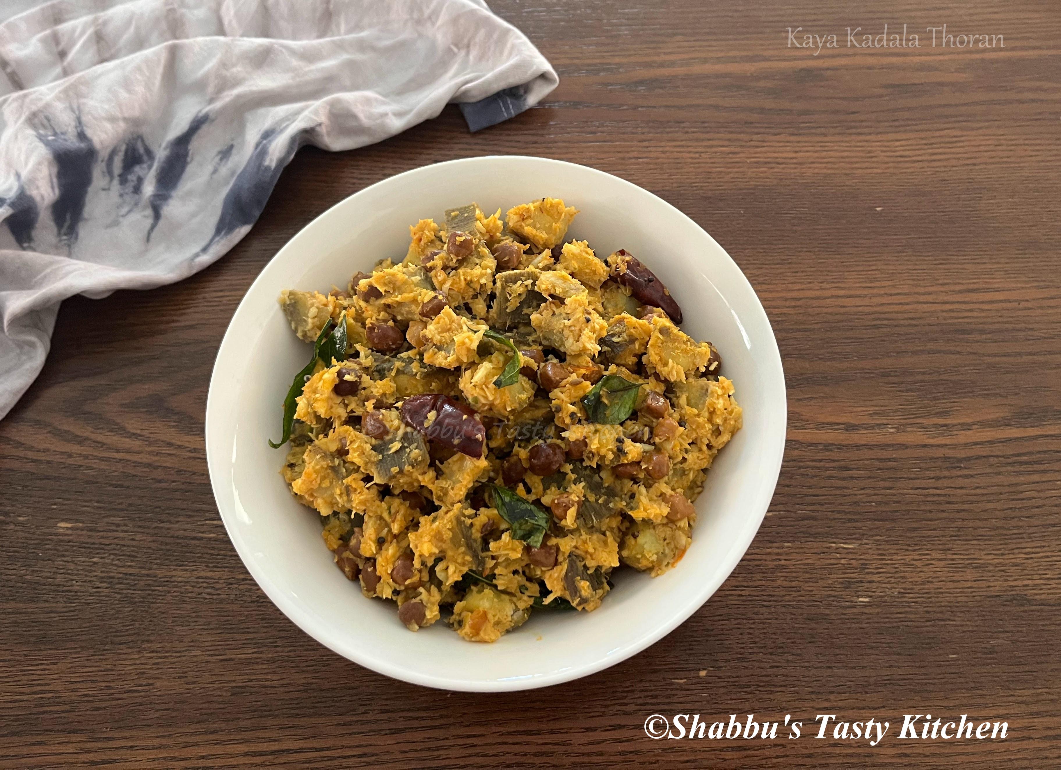 raw-banana-black-chickpeas-kaya-kadala-thoran