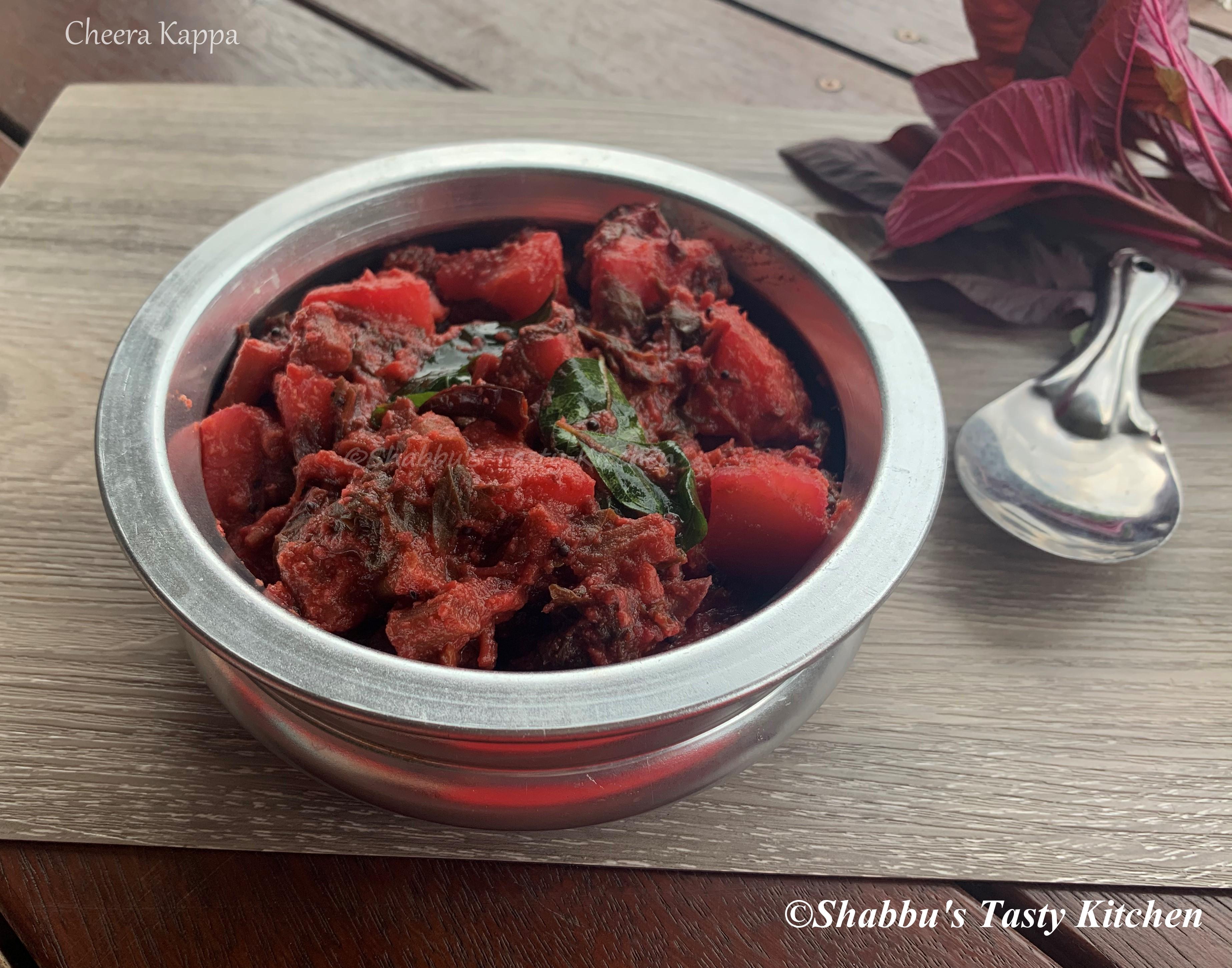 red-spinach-with-tapioca-cheera-kappa