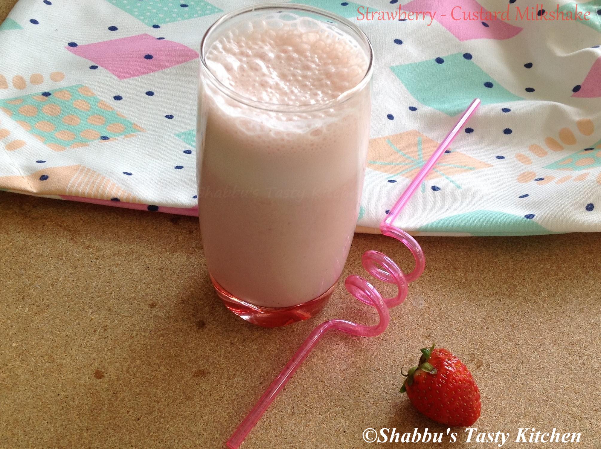 strawberry-custard-milkshake