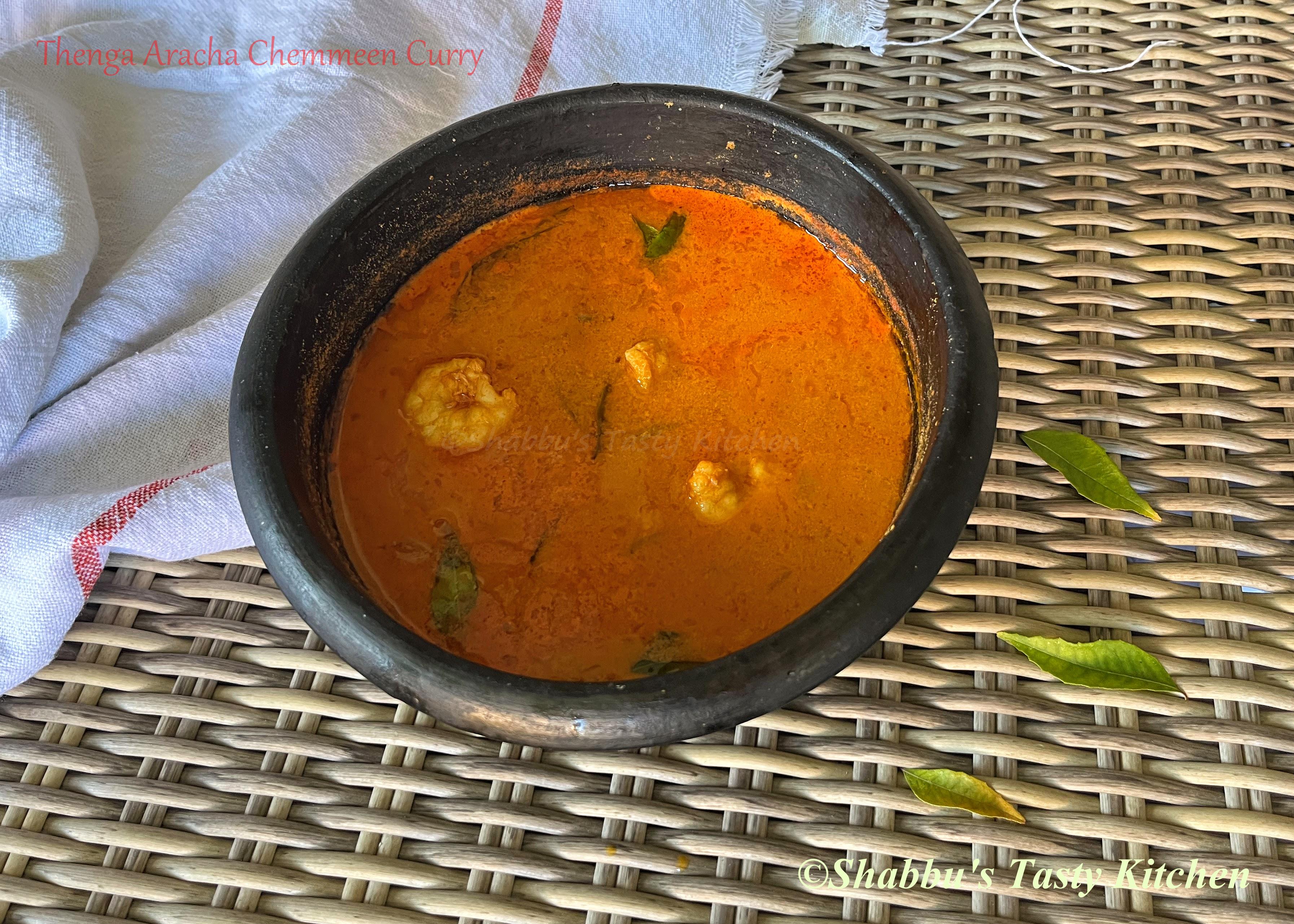 thenga-aracha-chemmeen-curry-prawn-curry