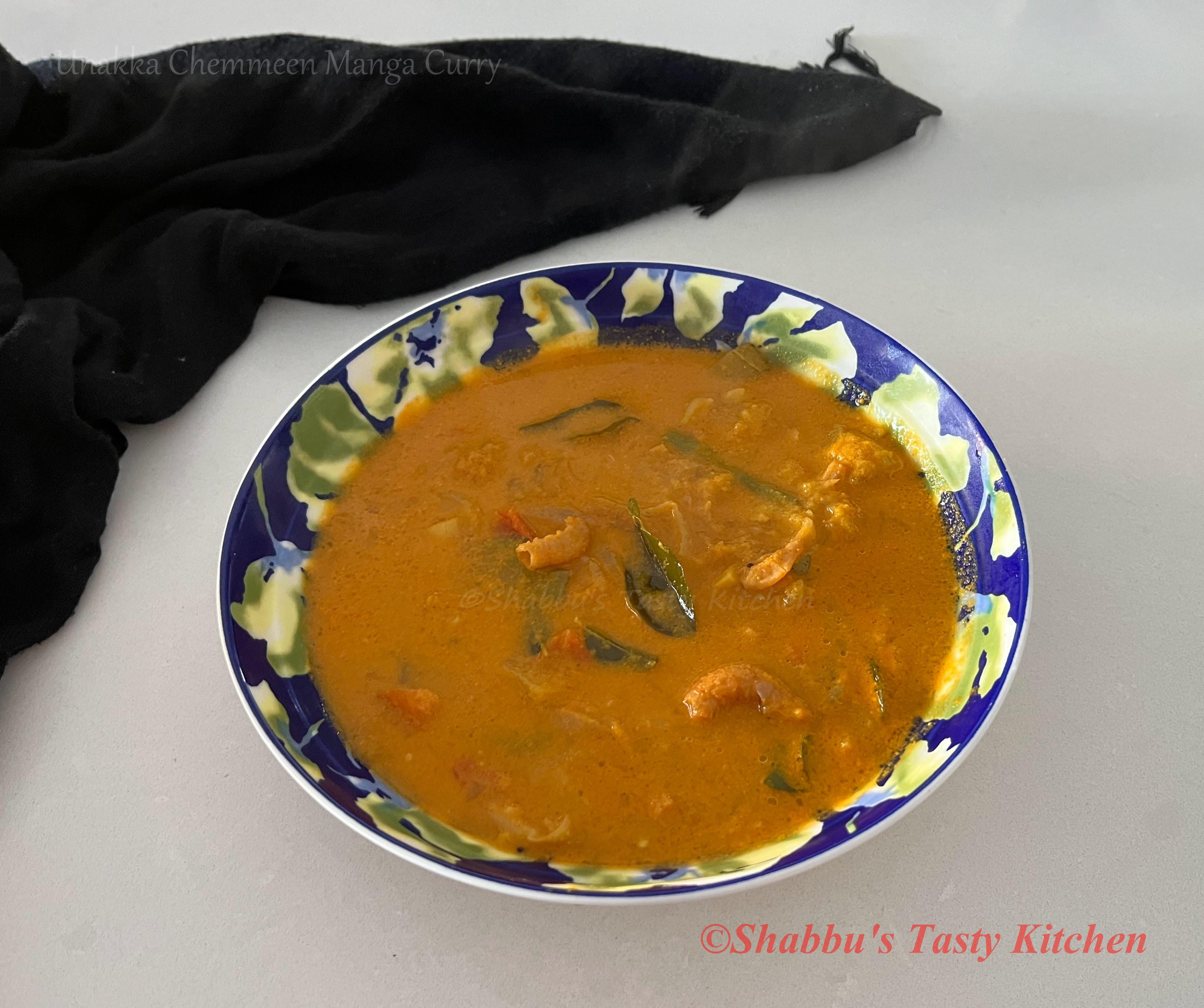 unakka-chemmeen-manga-curry-dried-prawns-raw-mango-curry