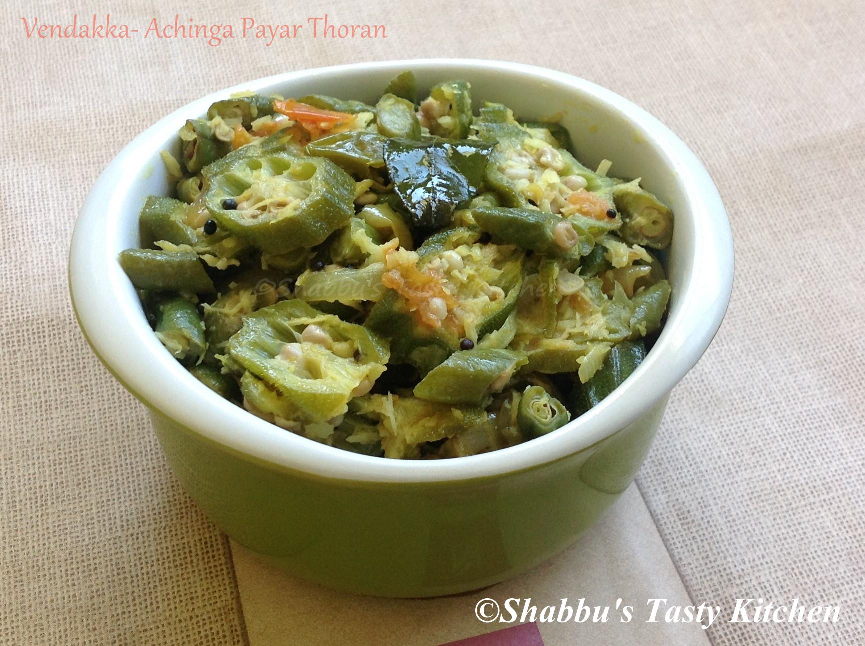 vendakka-achinga-payar-okra-long-beans
