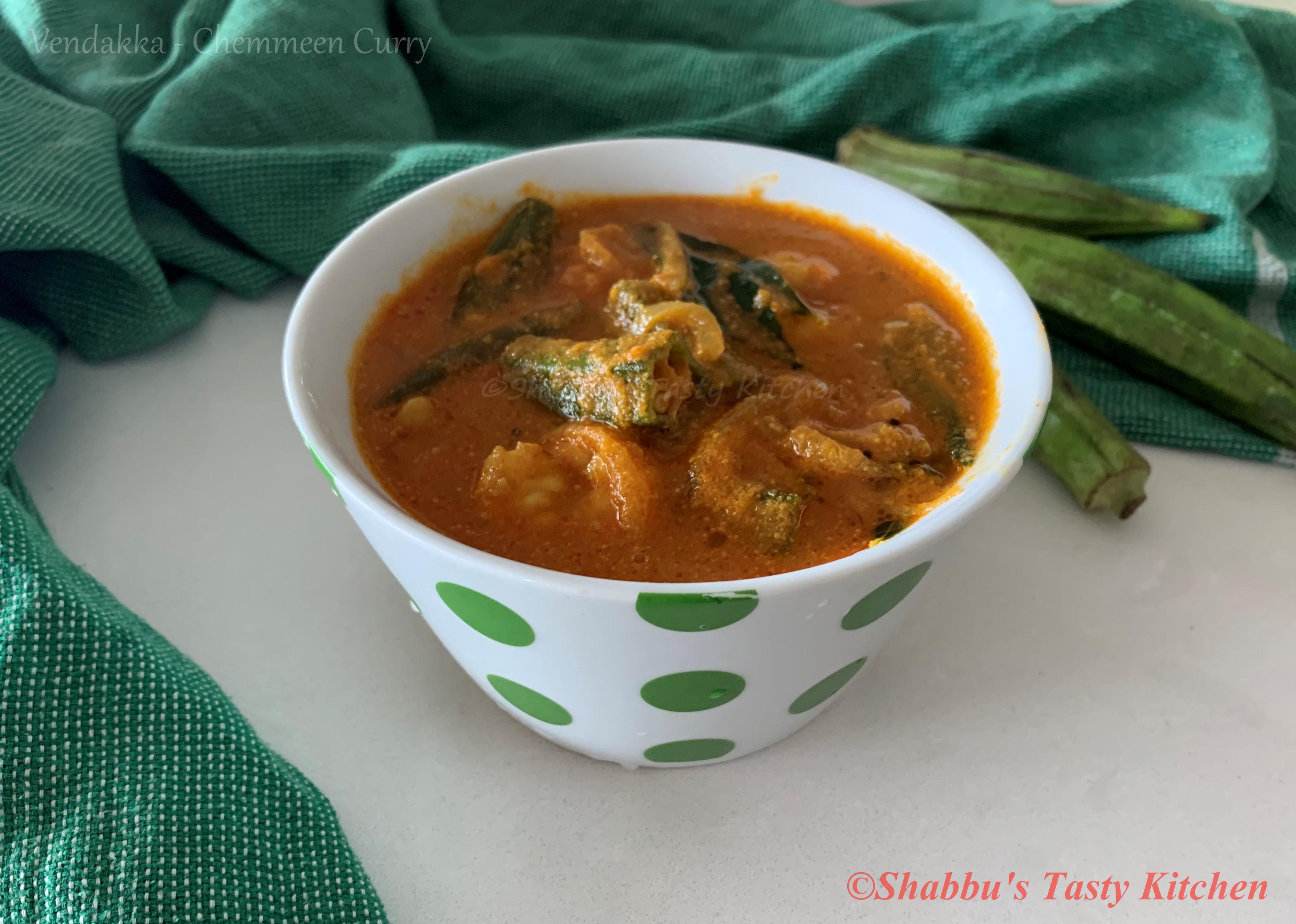 vendakka-chemmeen-curry-okra-prawns-curry
