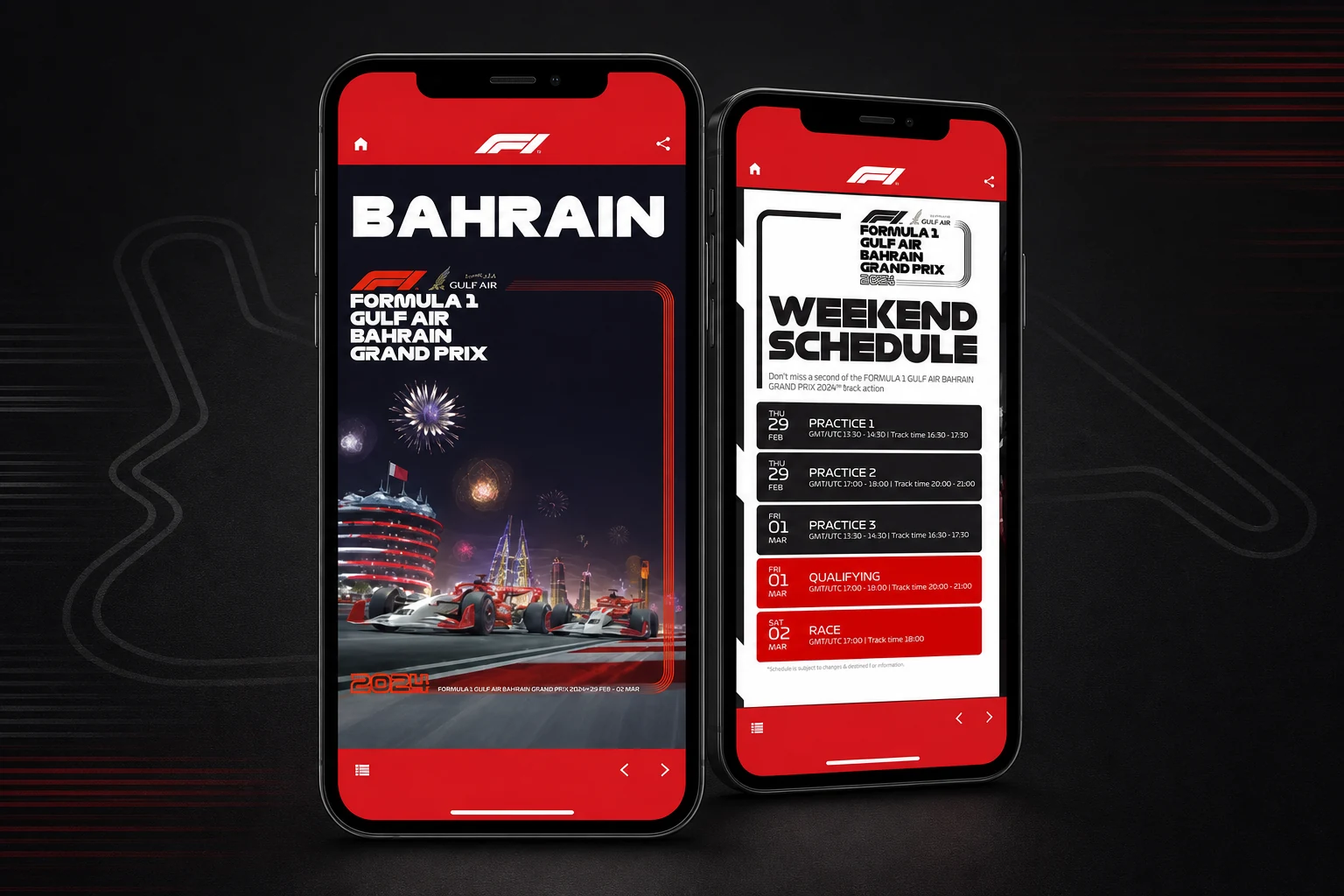 F1 Race Programme mobile application