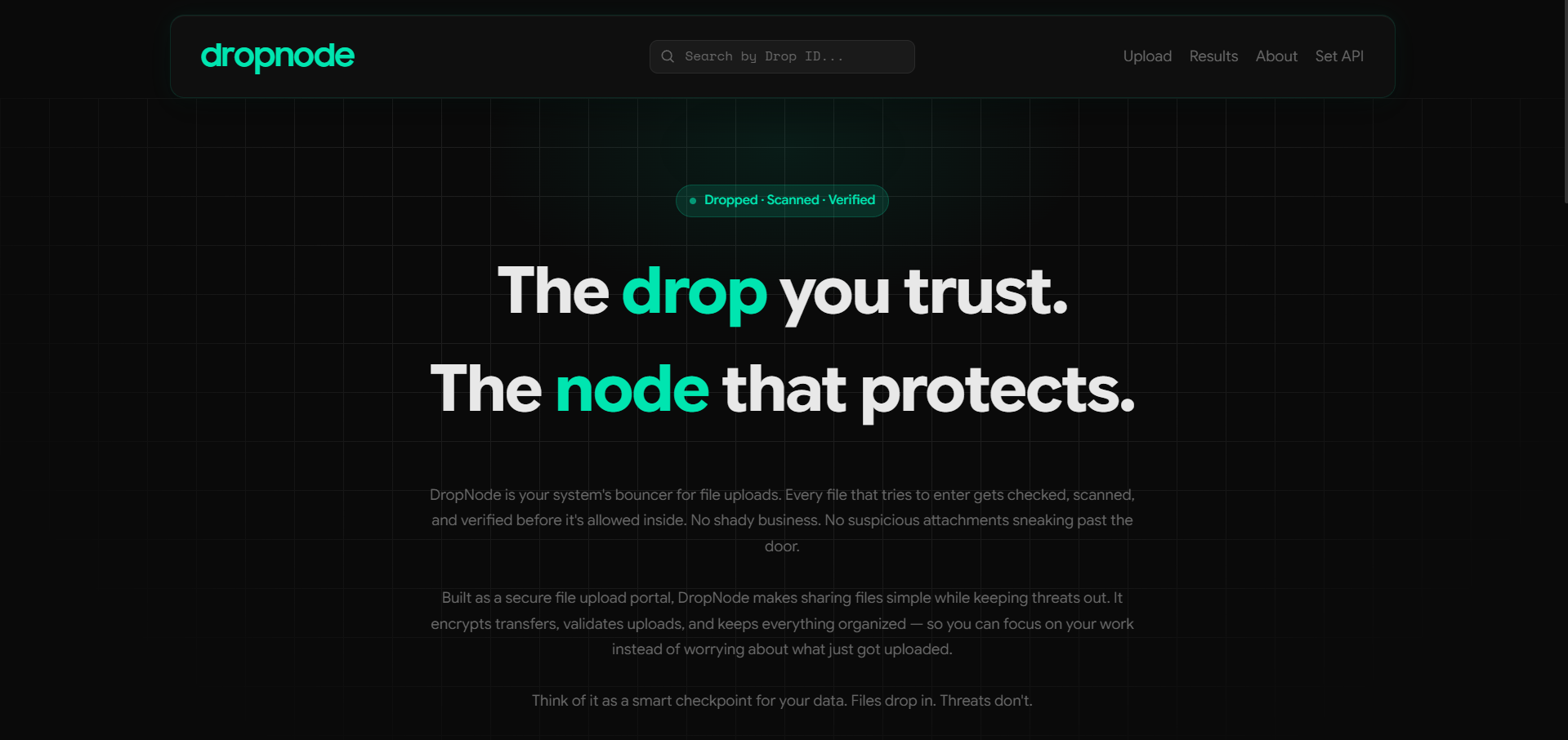 Screenshot 1 — Landing Page