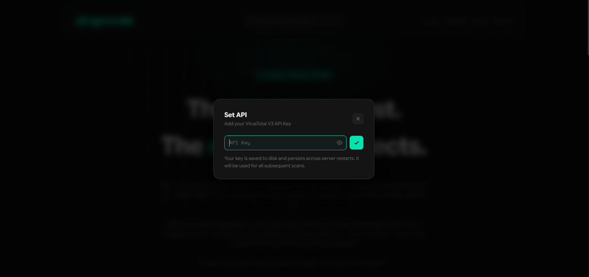 Screenshot 2 — User API Key