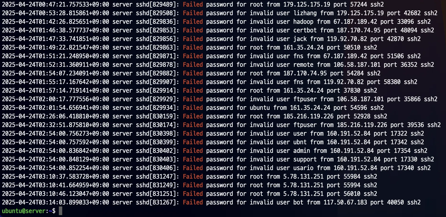 Brute-Force Attack on my server