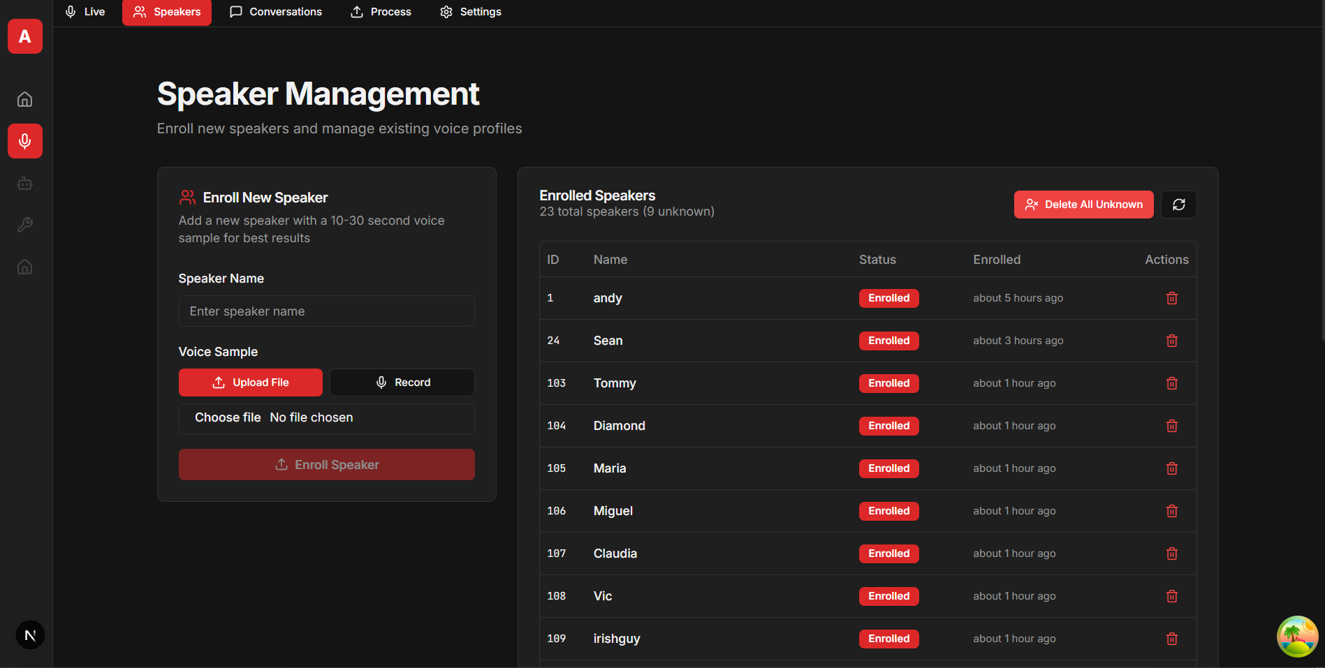 Speaker Management