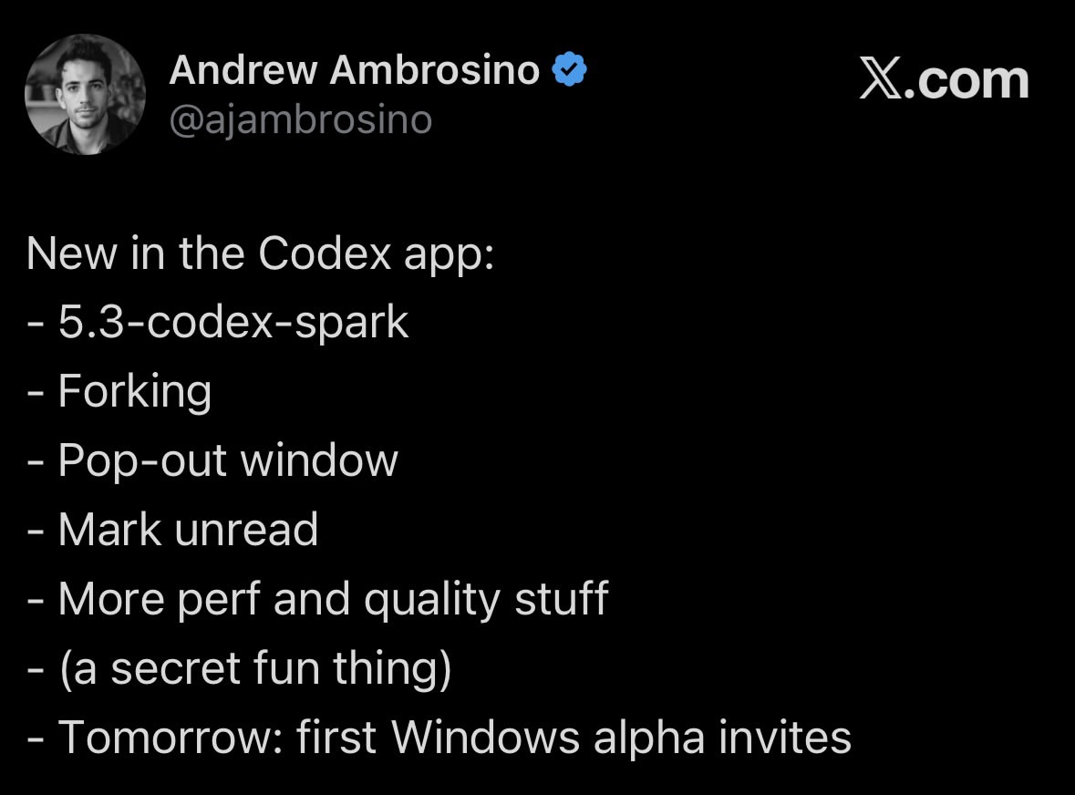 Codex 앱 출시 소식