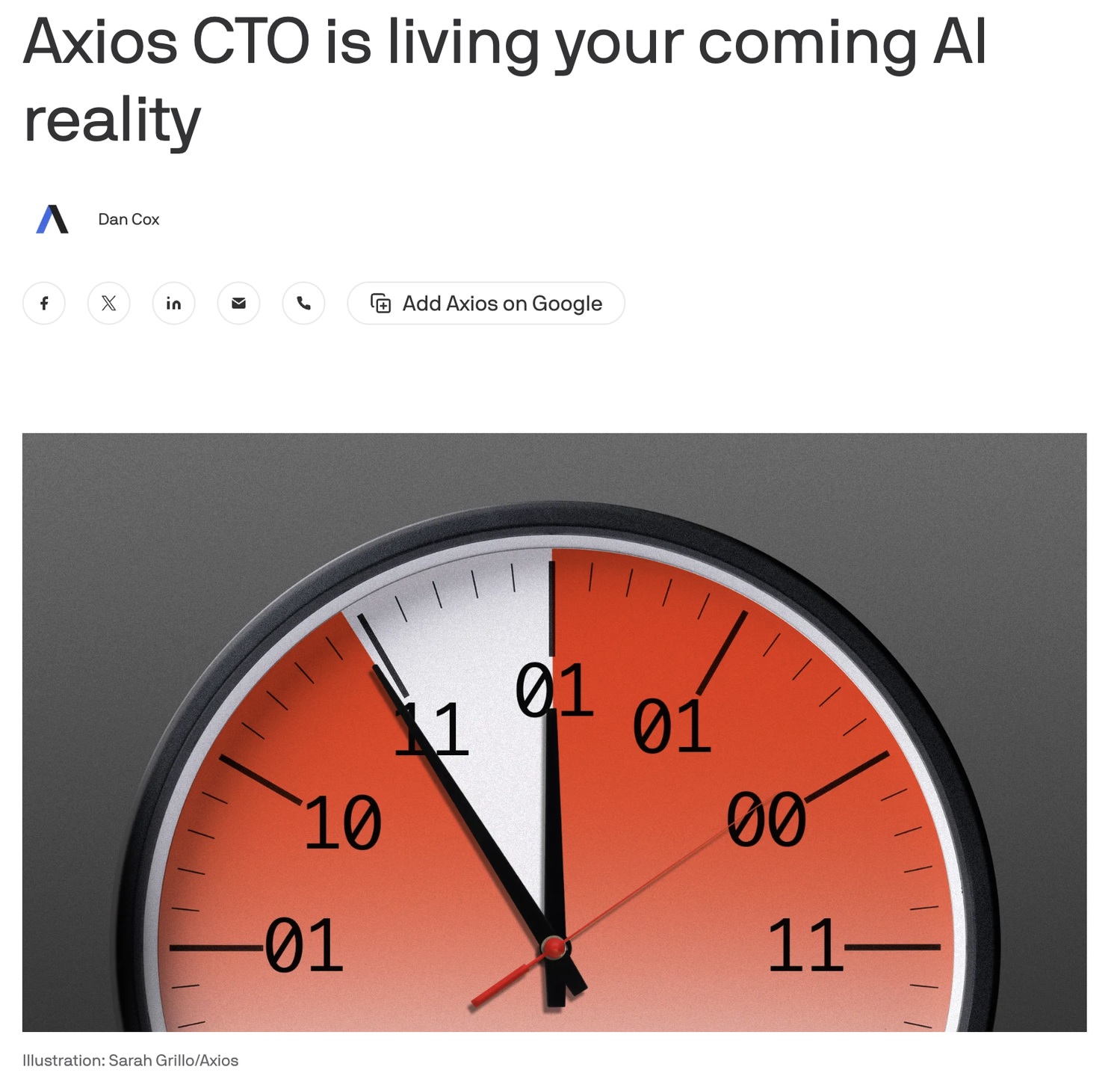 Axios CTO Dan Cox의 AI 도입 사례