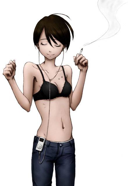 二次元抽烟少女美图片写真集大全(5)