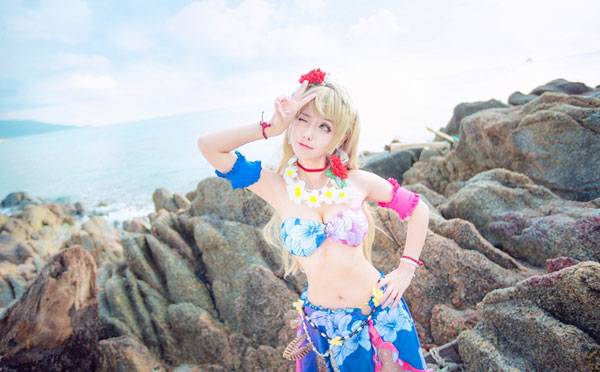 甜美萌妹南小鸟水着觉醒COS（5）