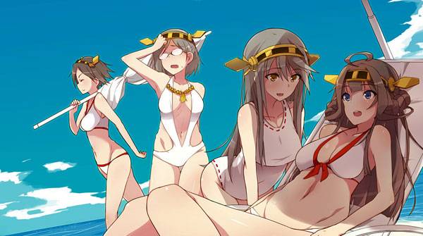 二次元海边比基尼美少女福利美图（）