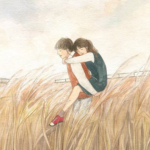 甜美又暖心的恩爱情侣日韩系唯美插画