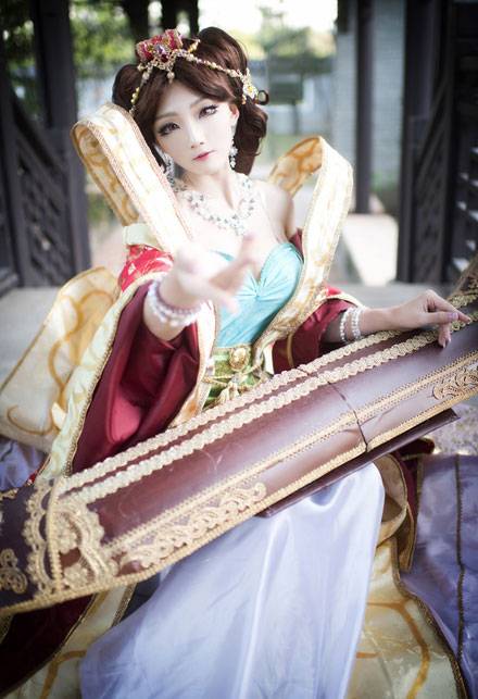 韩国萌妹AZA琴女娑娜古琴风福利COS（6）