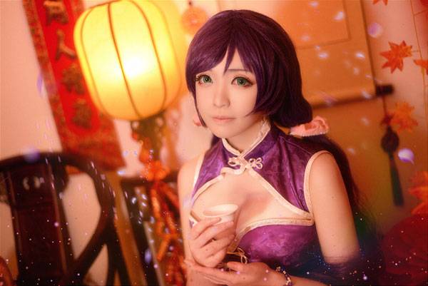 巨乳美女东条希未觉醒旗袍COS（4）