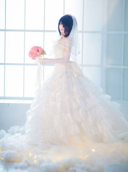 《约会大作战》时崎狂三婚纱COS（11）