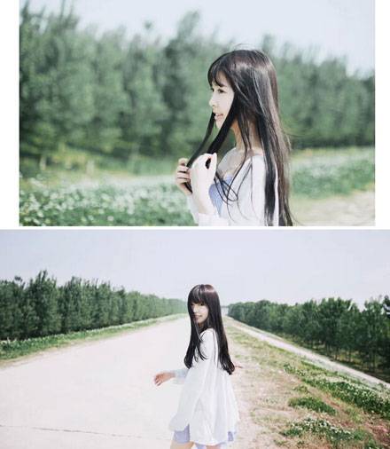长发养眼美女日系清新图片写真（7）