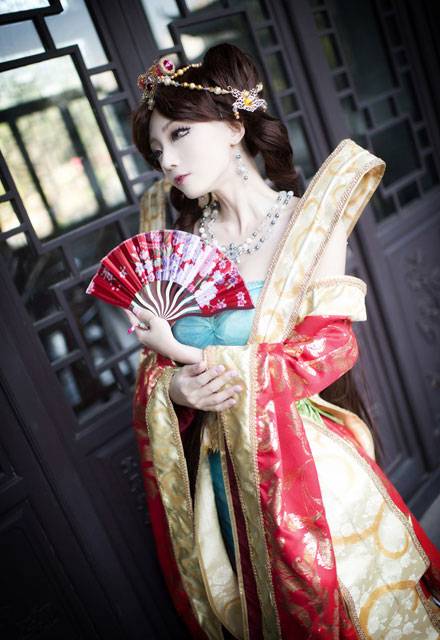 韩国萌妹AZA琴女娑娜古琴风福利COS（14）