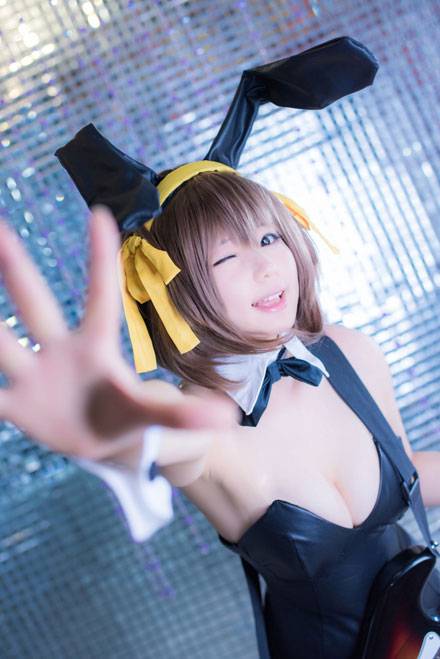 凉宫春日兔女郎黑丝福利COS（4）