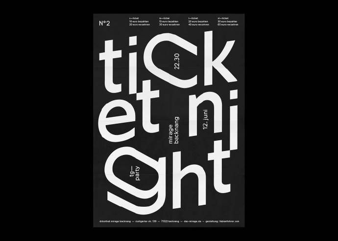 Fabian Fohrer黑白色调的英文字体海报设计图片