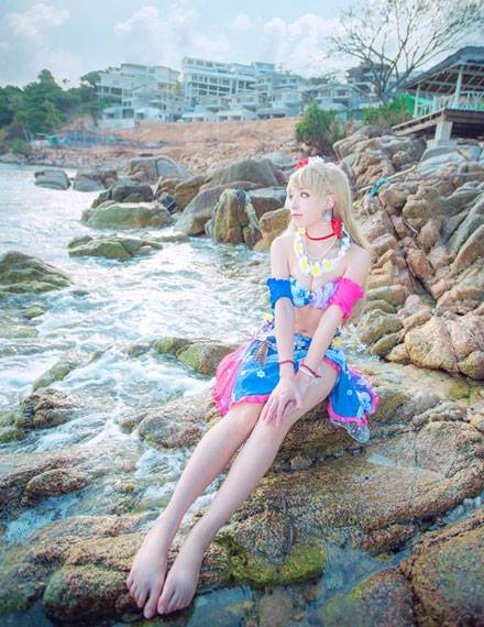 甜美萌妹南小鸟水着觉醒COS（14）