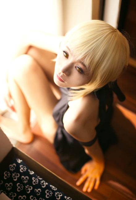 《fate》黑化saber水着性感cosplay（9）